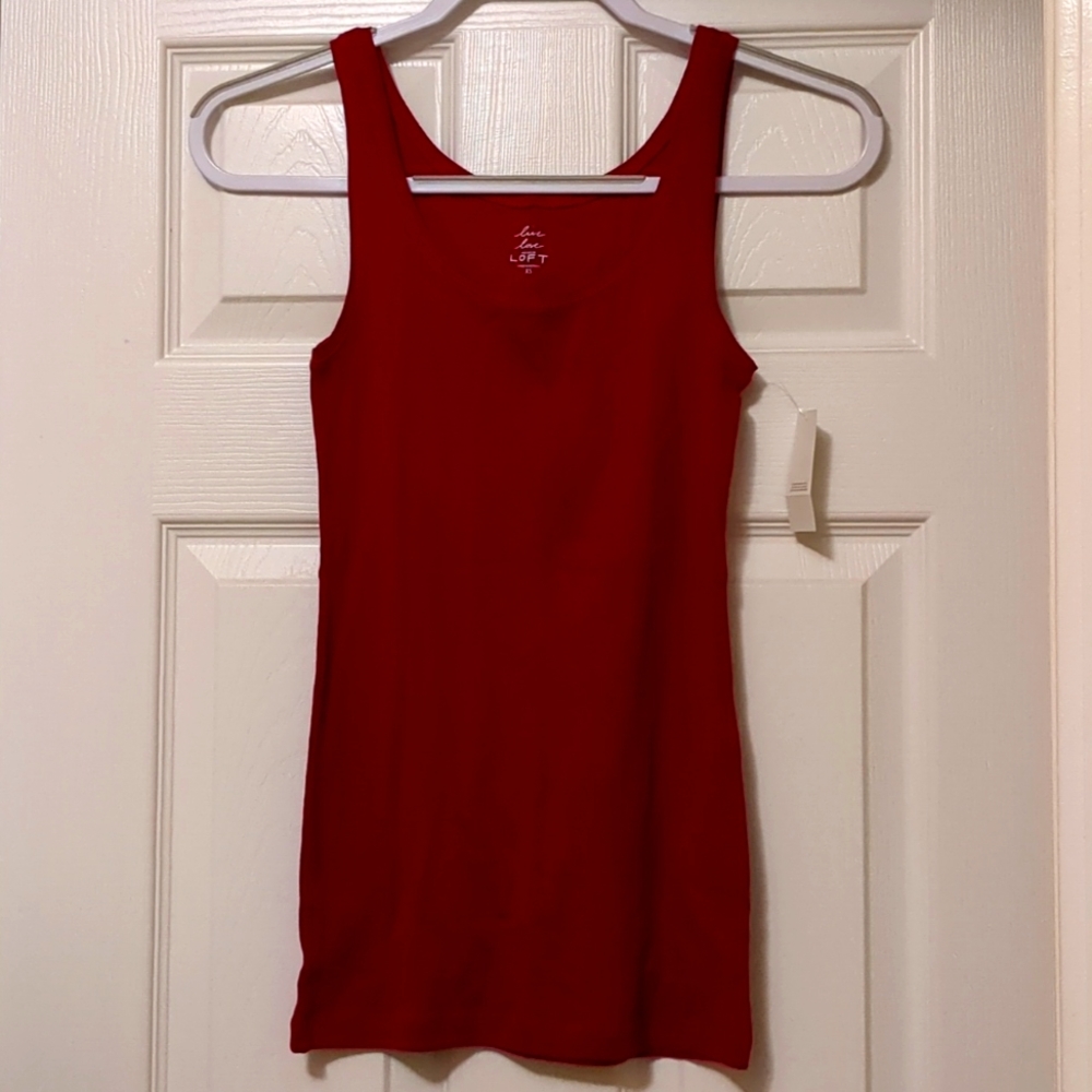 New with Tags Women's Ann Taylor 100% Cotton Berry Colored Tank Top